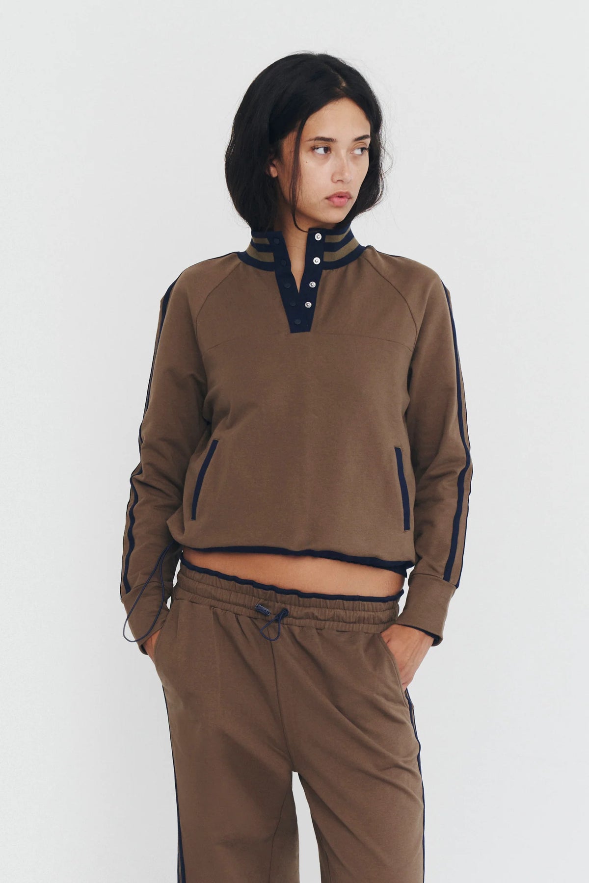 Find Me Now Anorak Sweatshirt Olive Green Navy
