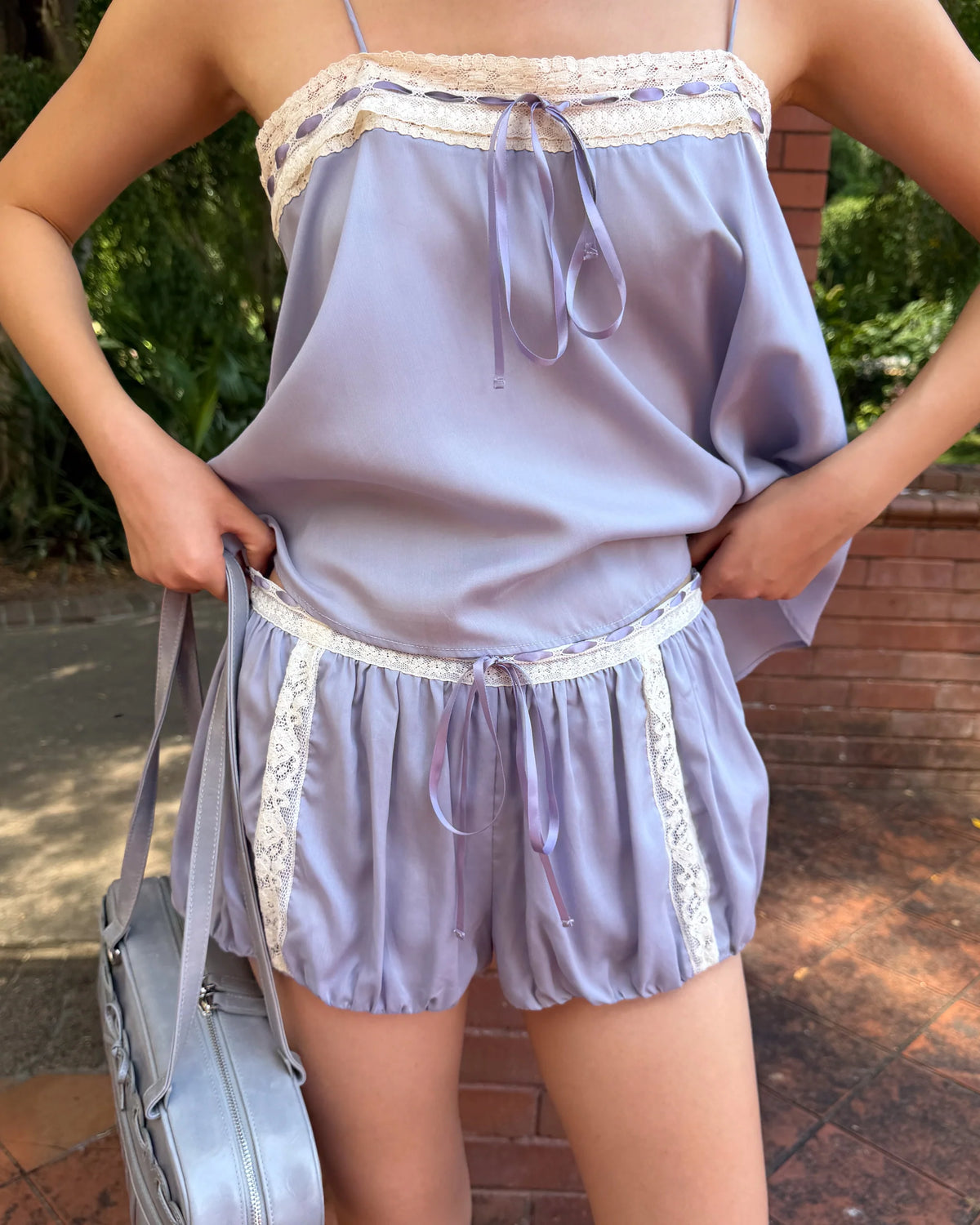My Mum Made It Lace Ribbon Cami Wisteria