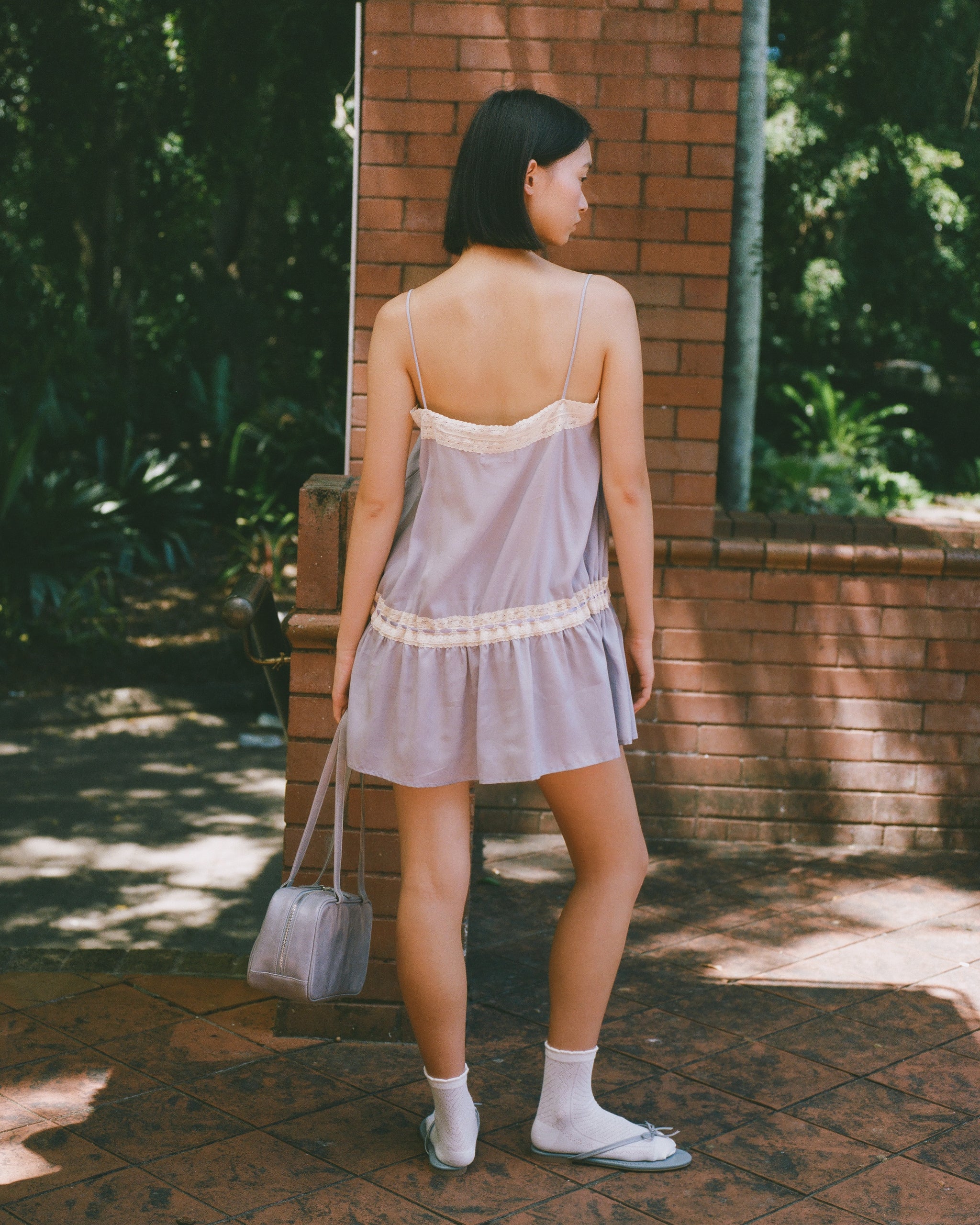 My Mum Made It Lace Ribbon Dress Wisteria at Snack in Santa Barbara