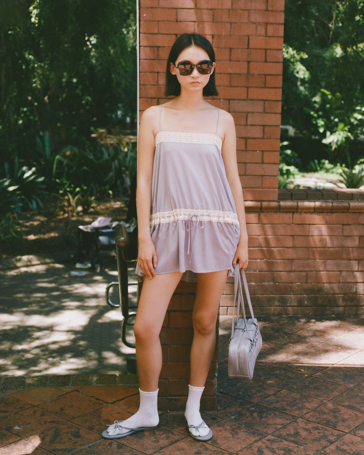 My Mum Made It Lace Ribbon Dress Wisteria