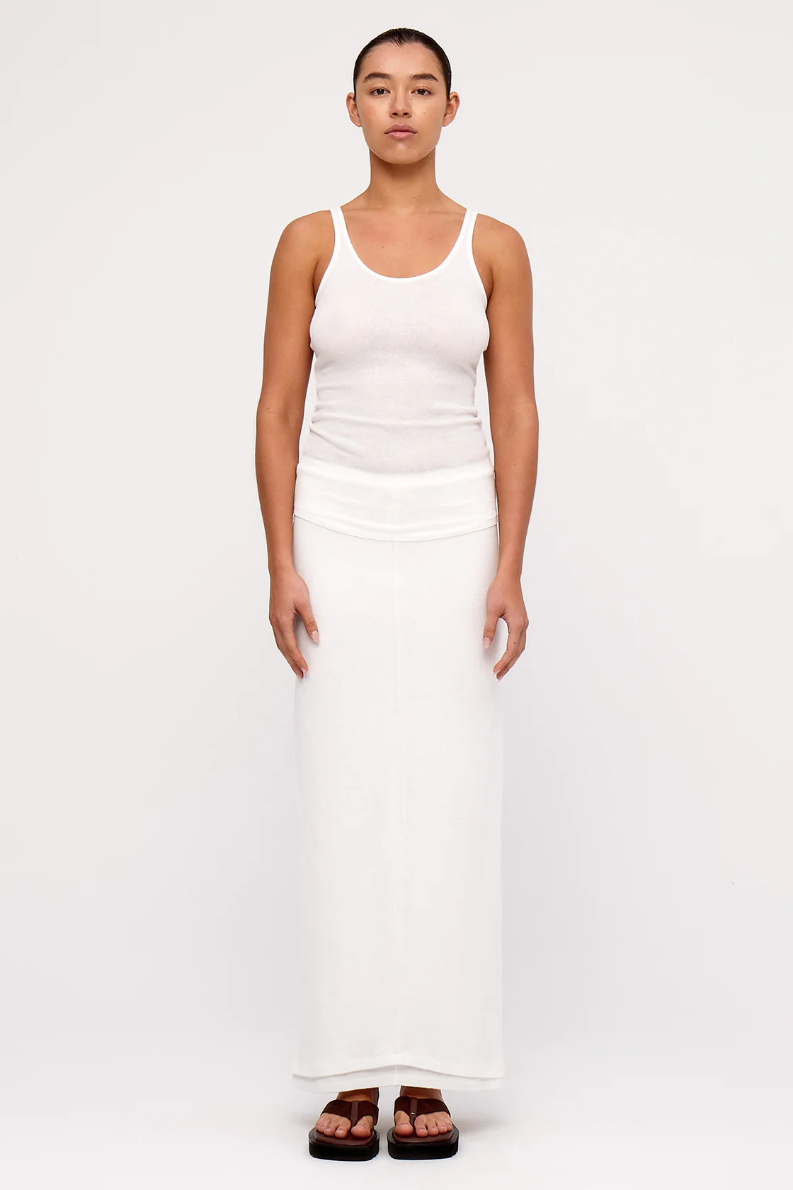 Zulu & Zephyr Rib Jersey Tank White