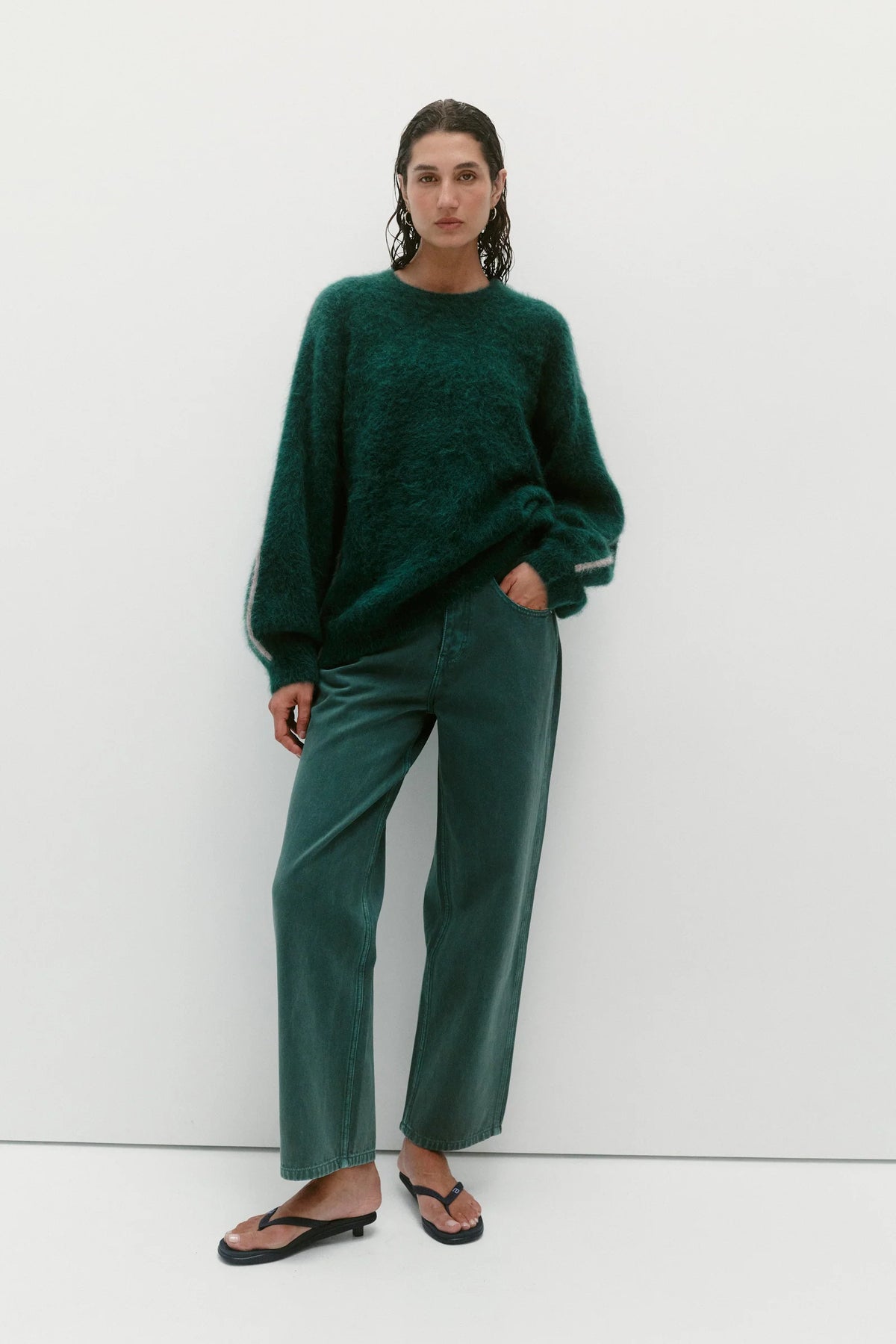 Nagnata Brushed Alpaca Sweater Kelp