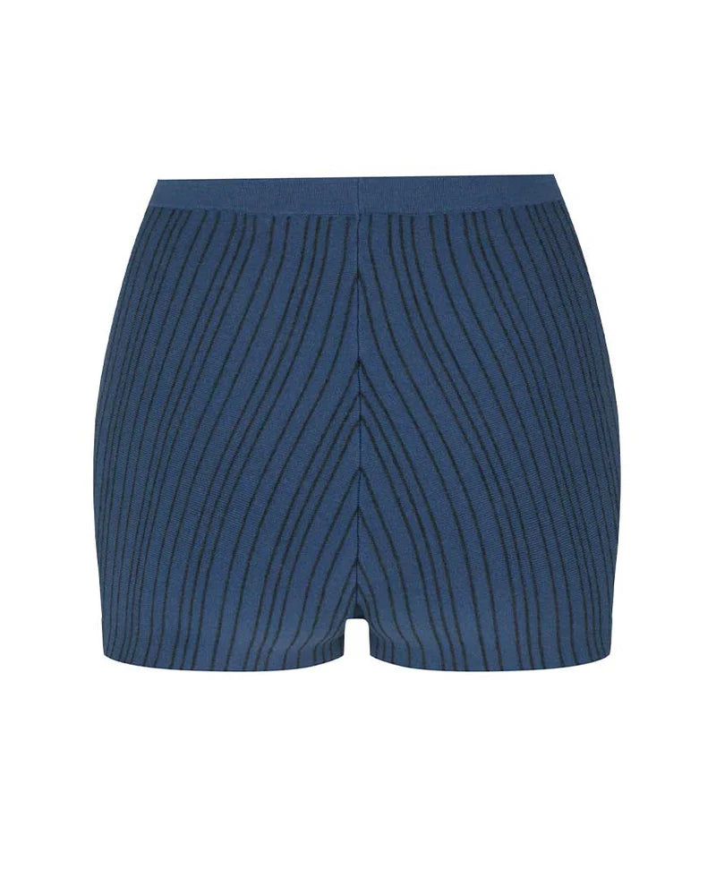 Nagnata Patty Pinstripe Wool Short Denim