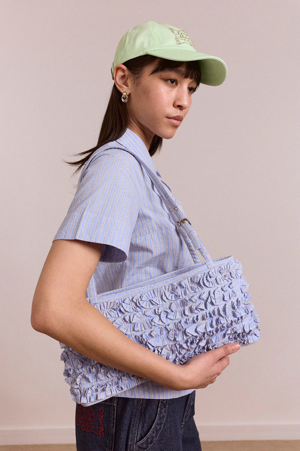 Damson Madder Sofia Ruffle Baguette Bag