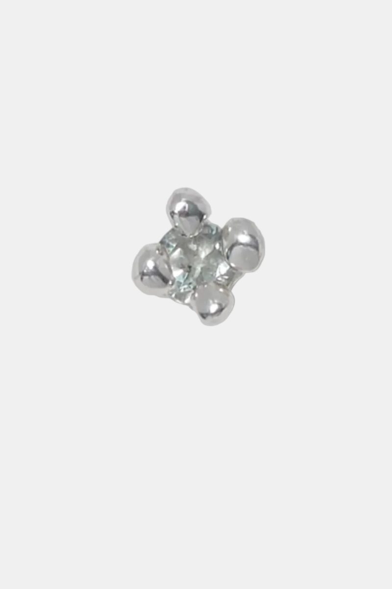 Faris Dotto Stud Silver / Green Amethyst