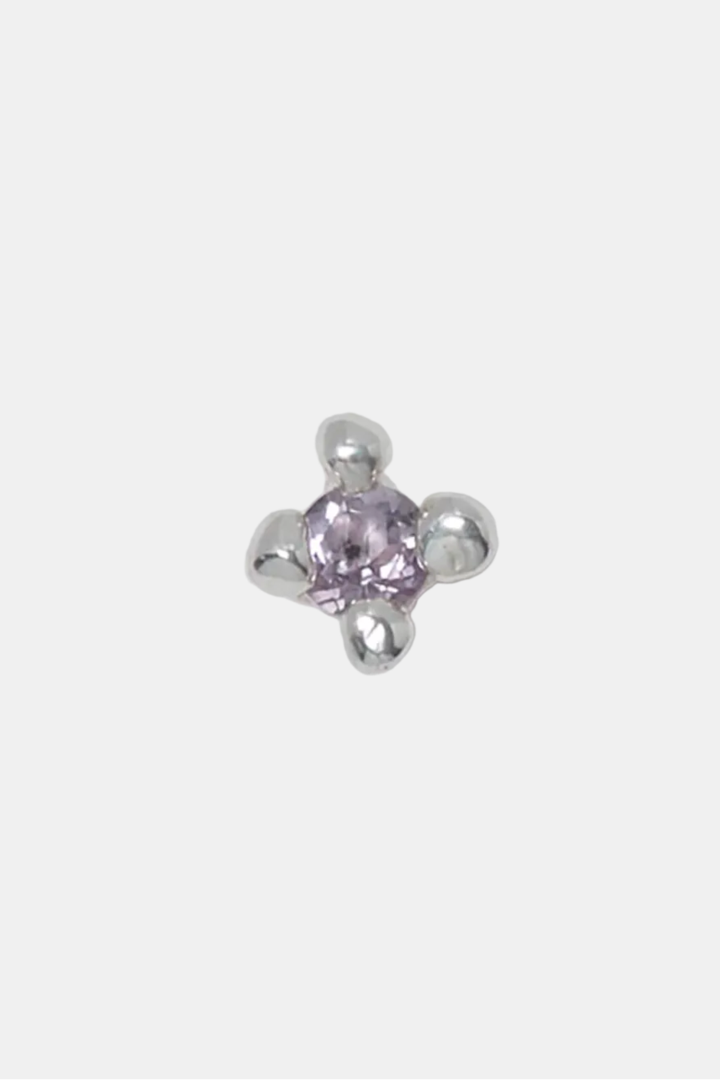 Faris Dotto Stud Silver / Pink Amethyst
