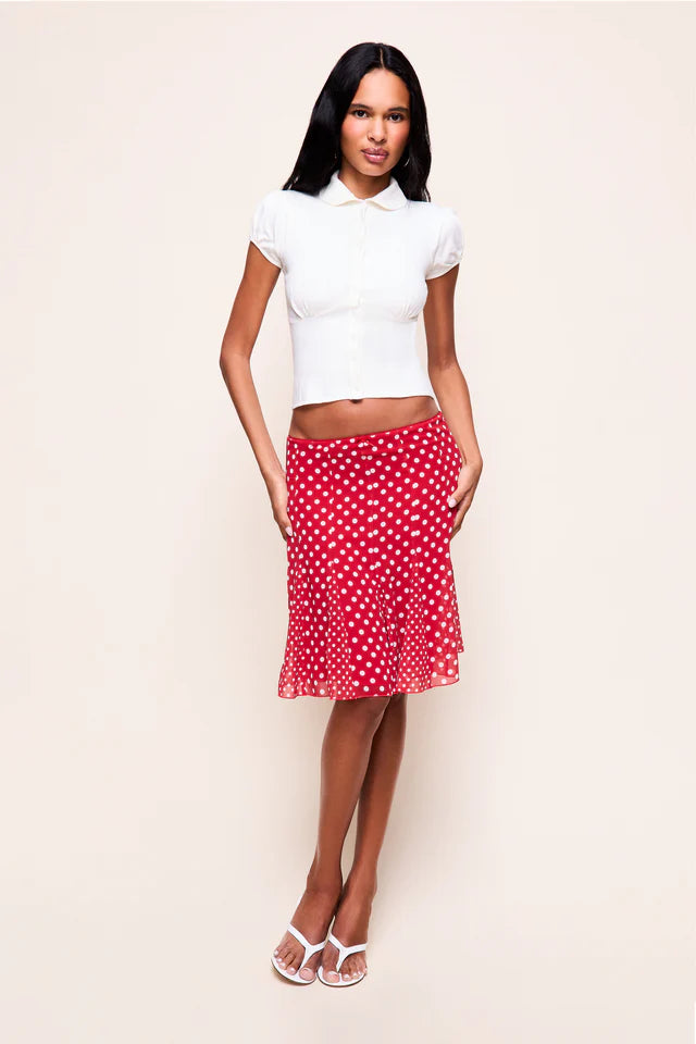 Guzio Liana Knit Top Ivory