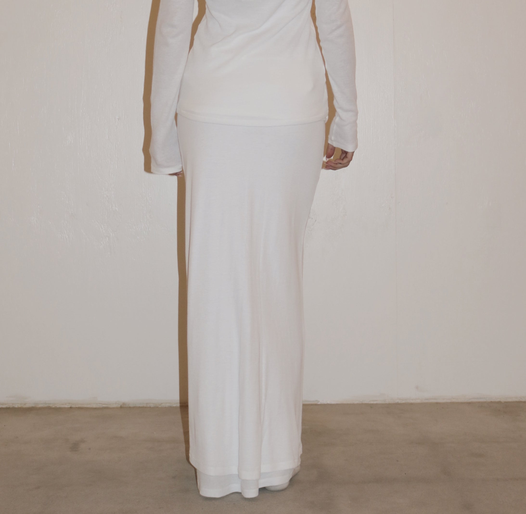 Zulu & Zephyr White Rib Hemp Jersey Skirt