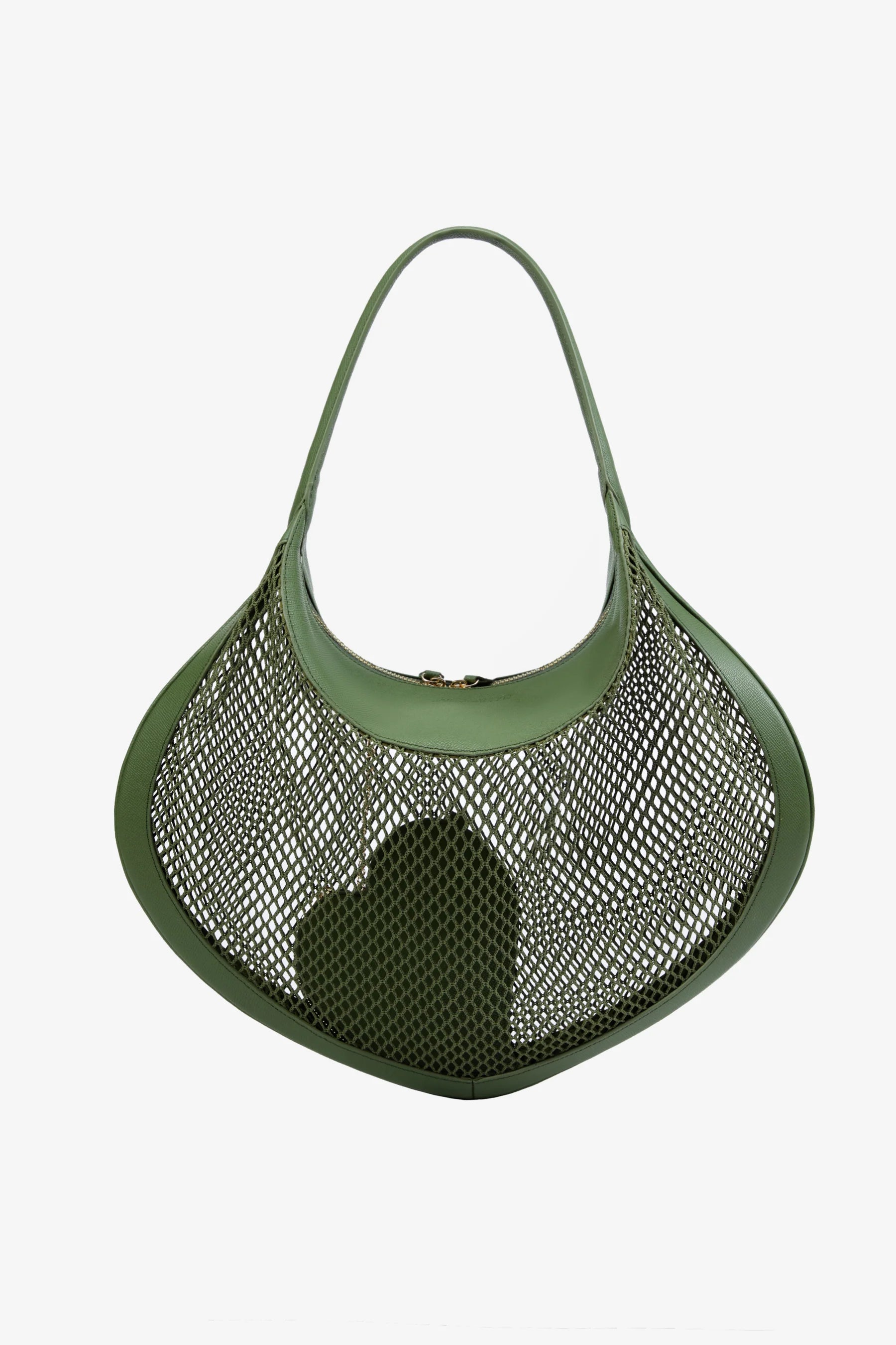 Affection Blvd "Heart Mesh" Medium Shoulder Bag - Olive