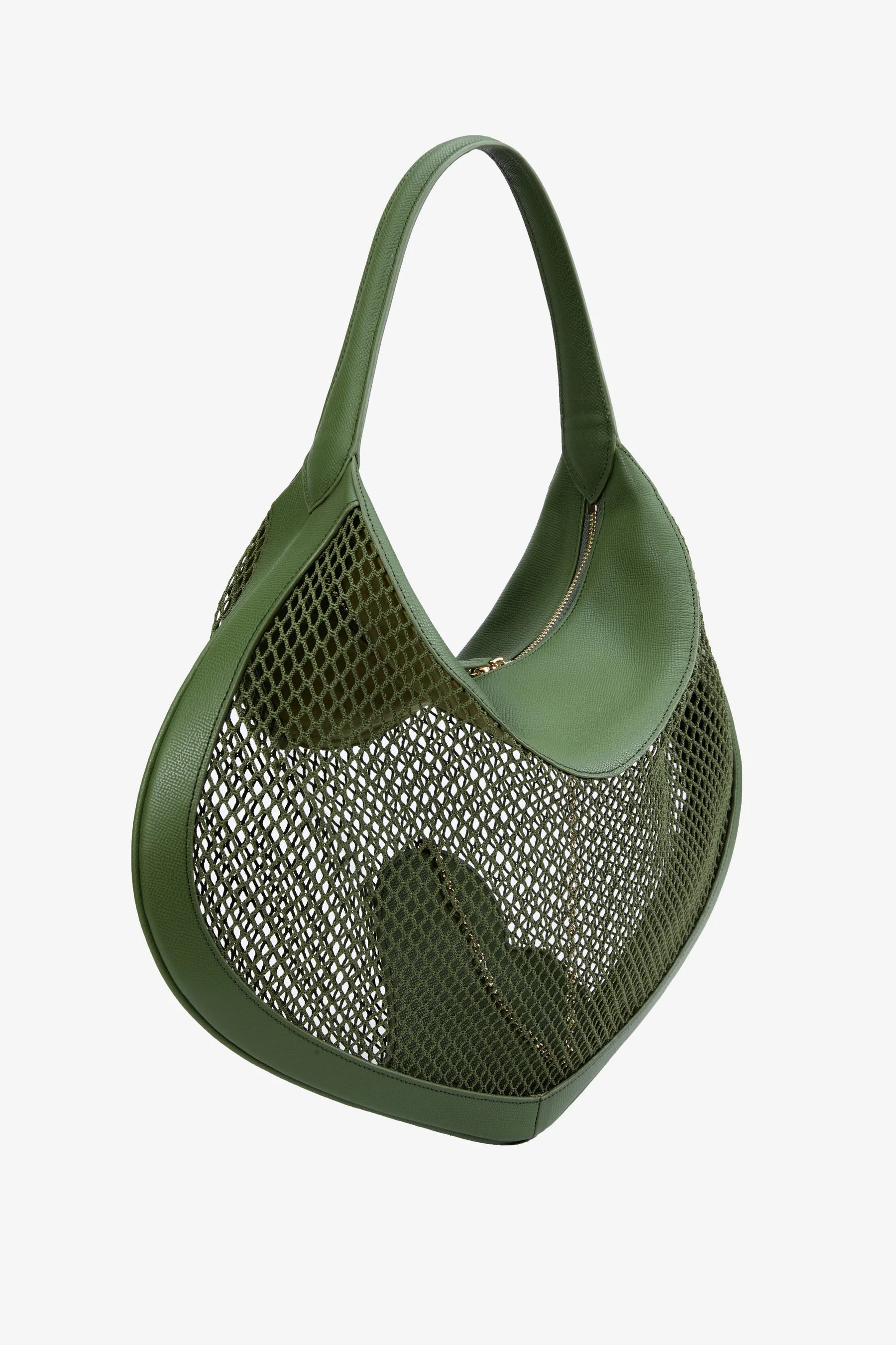 Affection Blvd "Heart Mesh" Medium Shoulder Bag - Olive