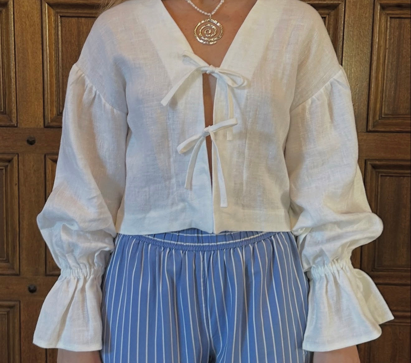 Electra long sleeve blouse white