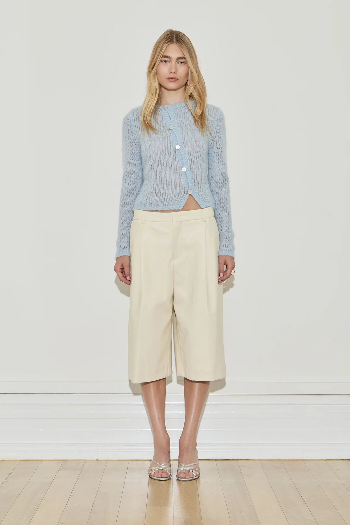 Maison Essentiele Asymmetric Knit Top Dusk Blue