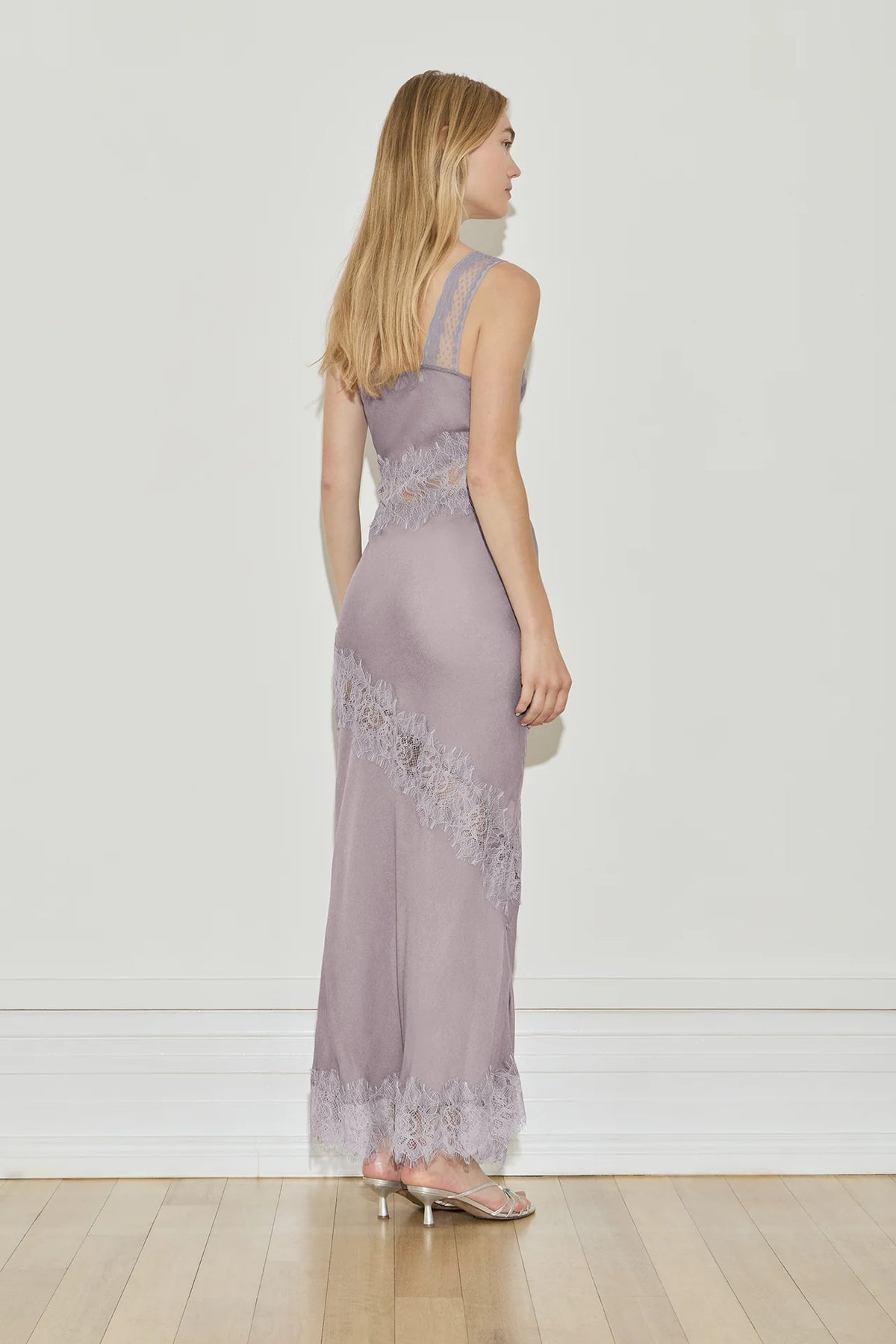 Maison Essentiele Deconstructed Lace Dress Silver