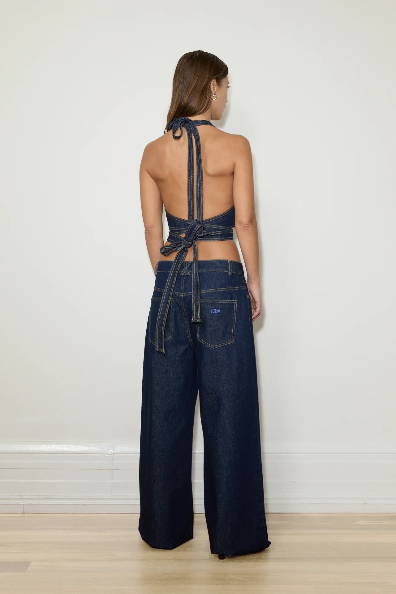 Maison Essentiele Denim Halter Top
