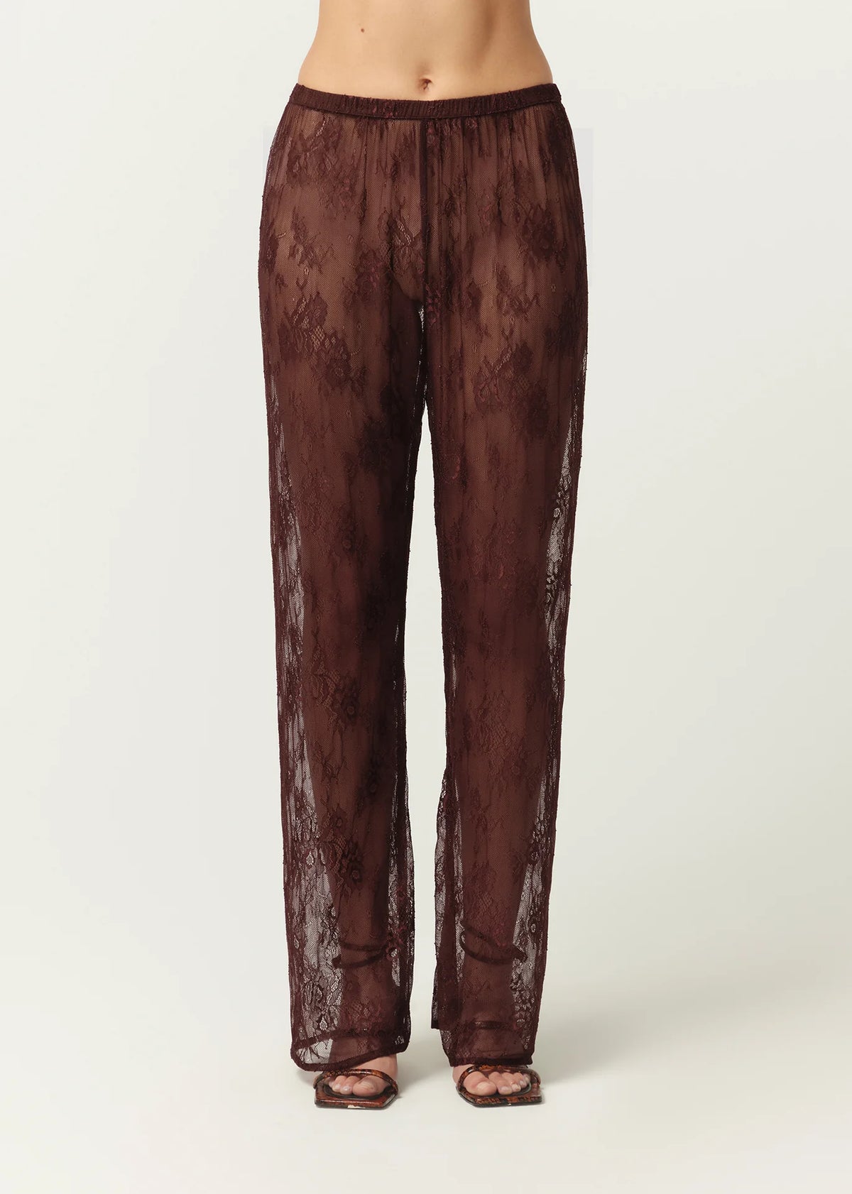Maison Essentiele Lace Pant Chocolate