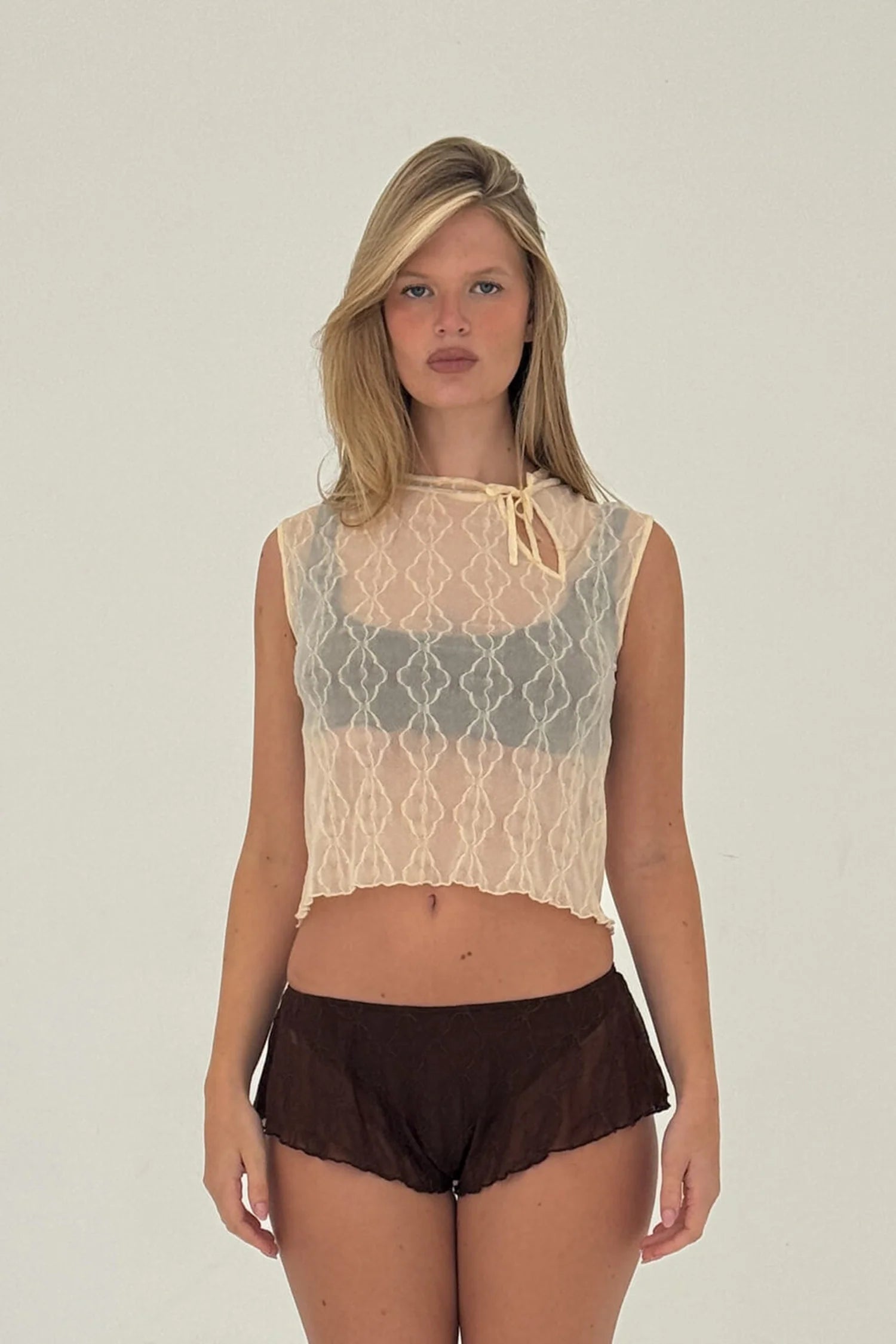 Find Me Now Mariposa Key Hole Tee Cloud