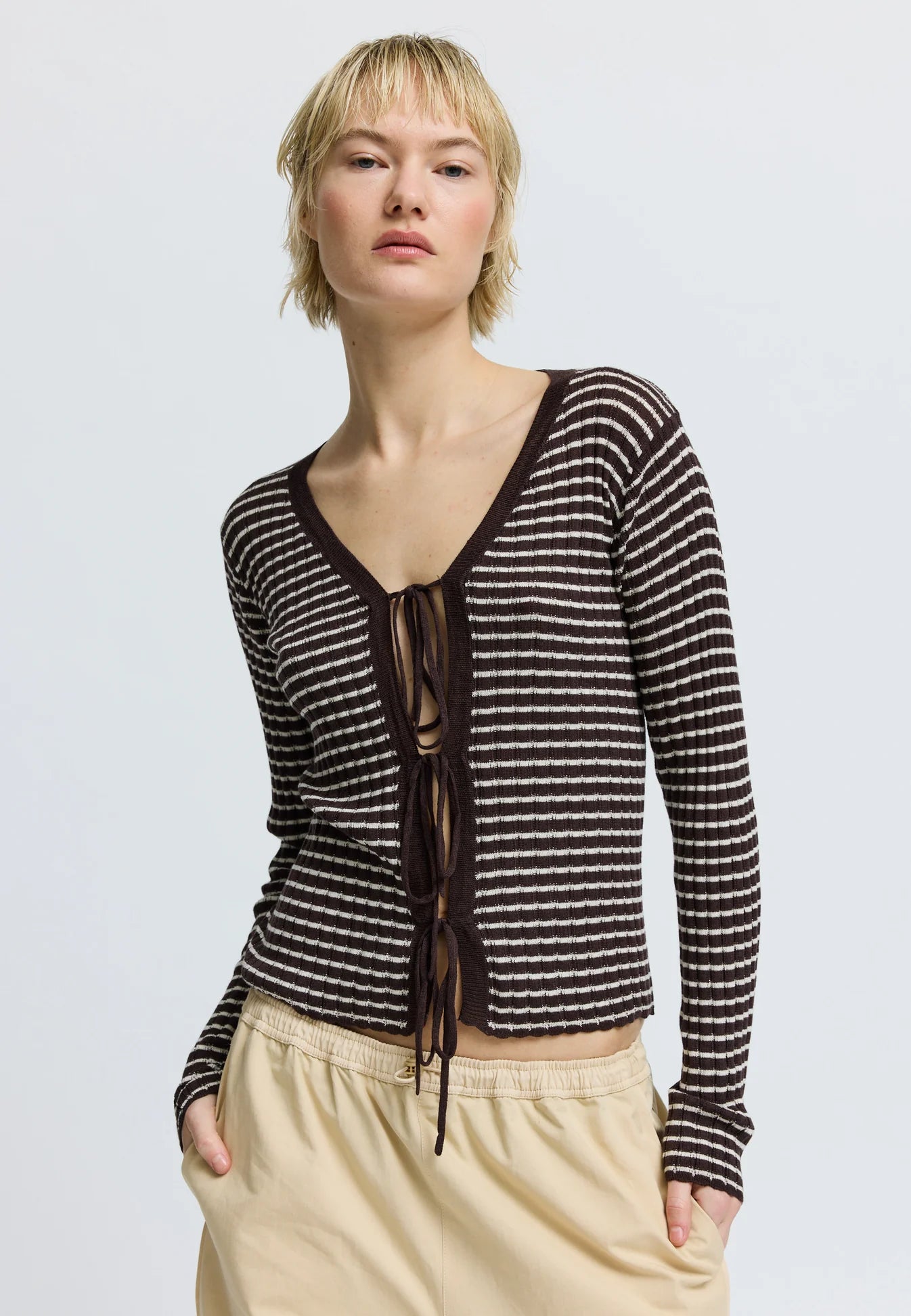 Résumé FinnleyRS Knit Cardigan Brown Stripe
