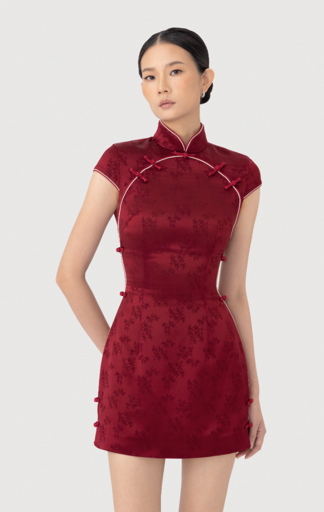 Sau Lee Soren Ren Dress Red Sangria