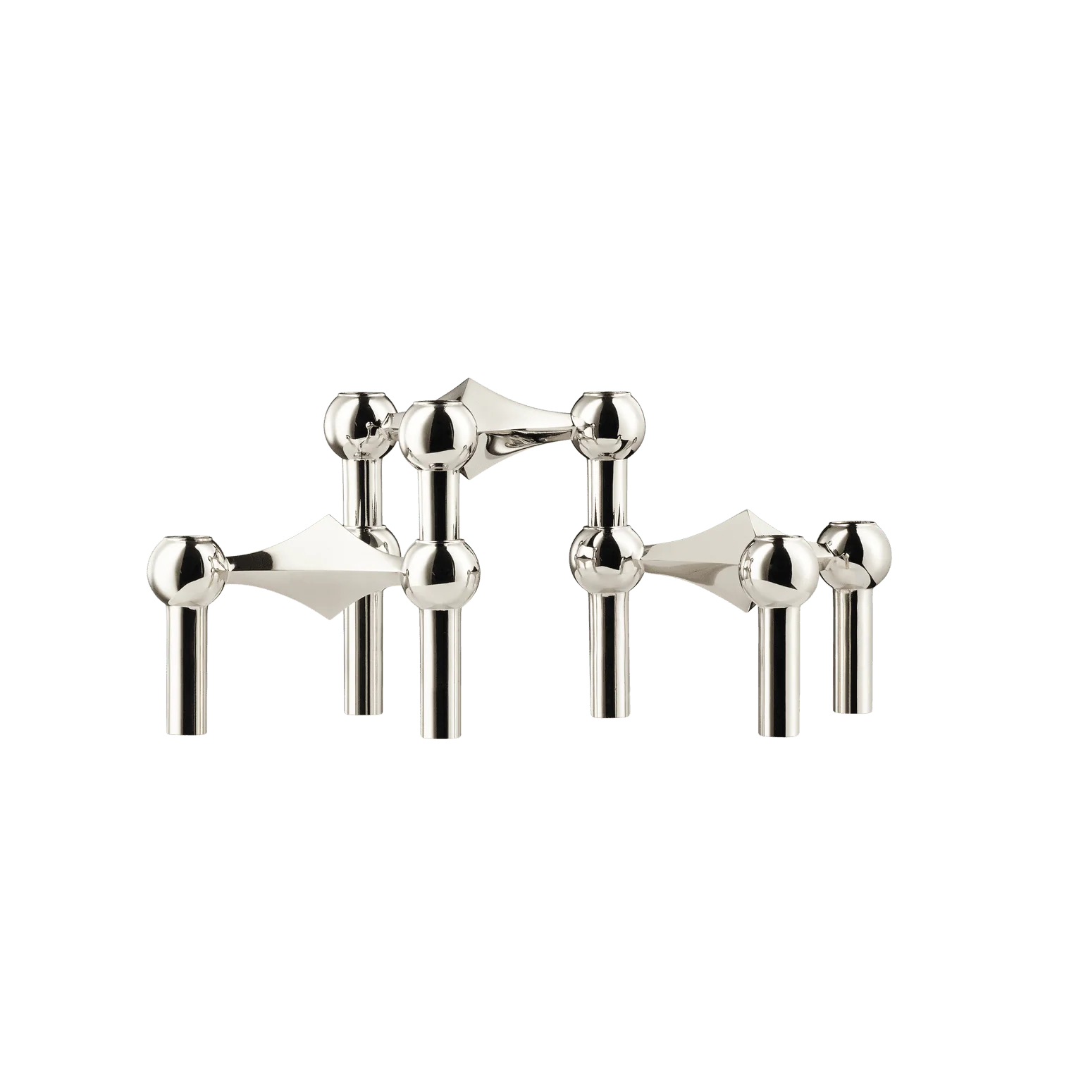 STOFF Nagel Candle Holder, Chrome, Set of 3