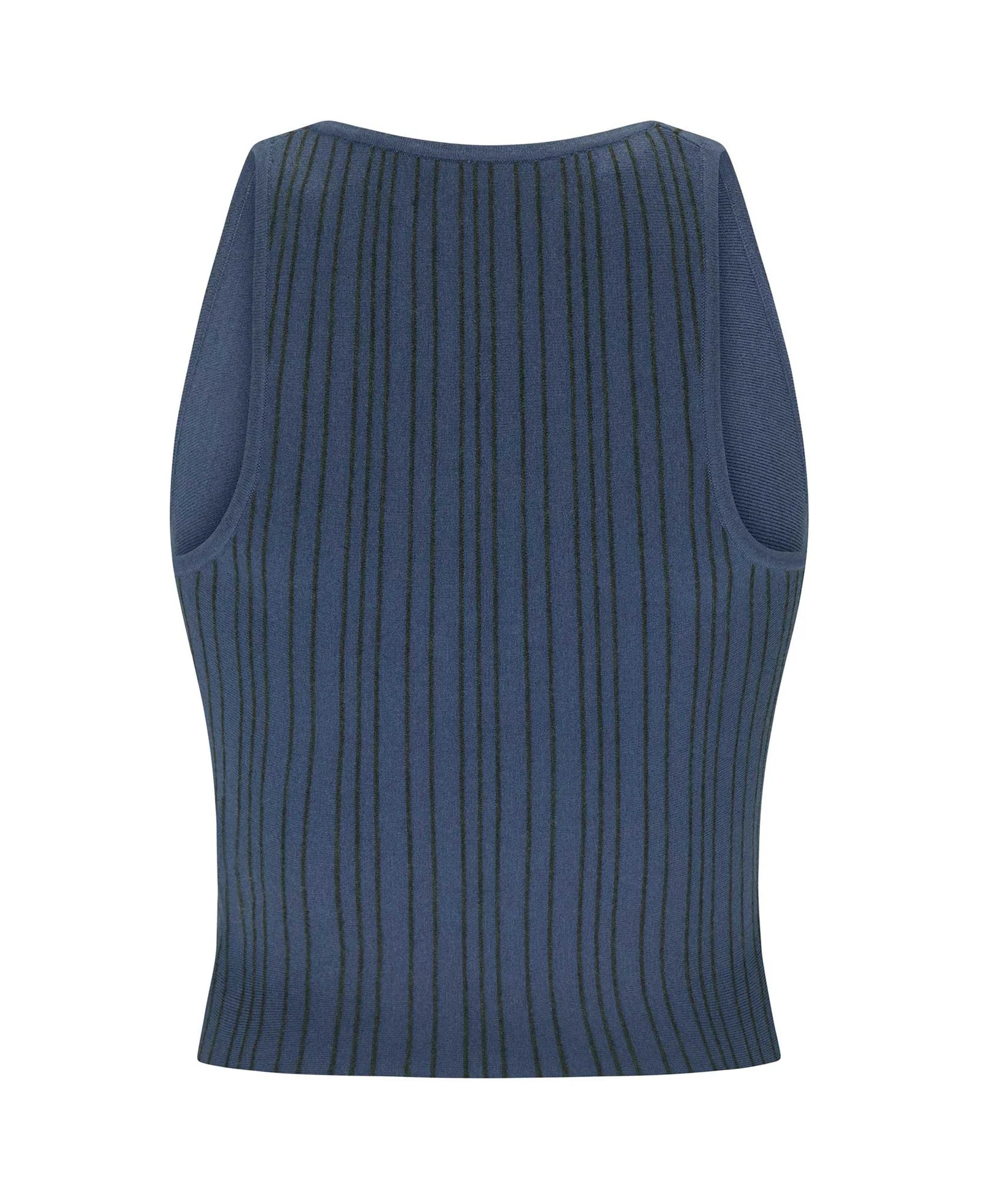 Nagnata Patty Pinstripe Wool Top Denim