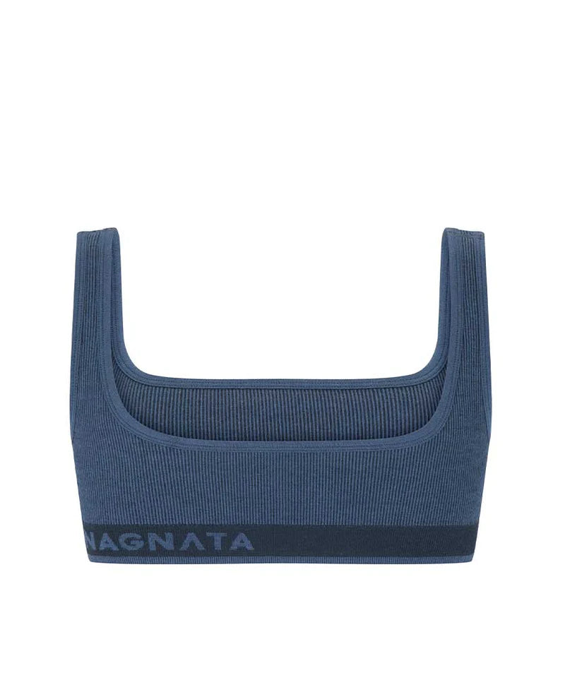 Nagnata Fine Rib Wool Bralet Denim