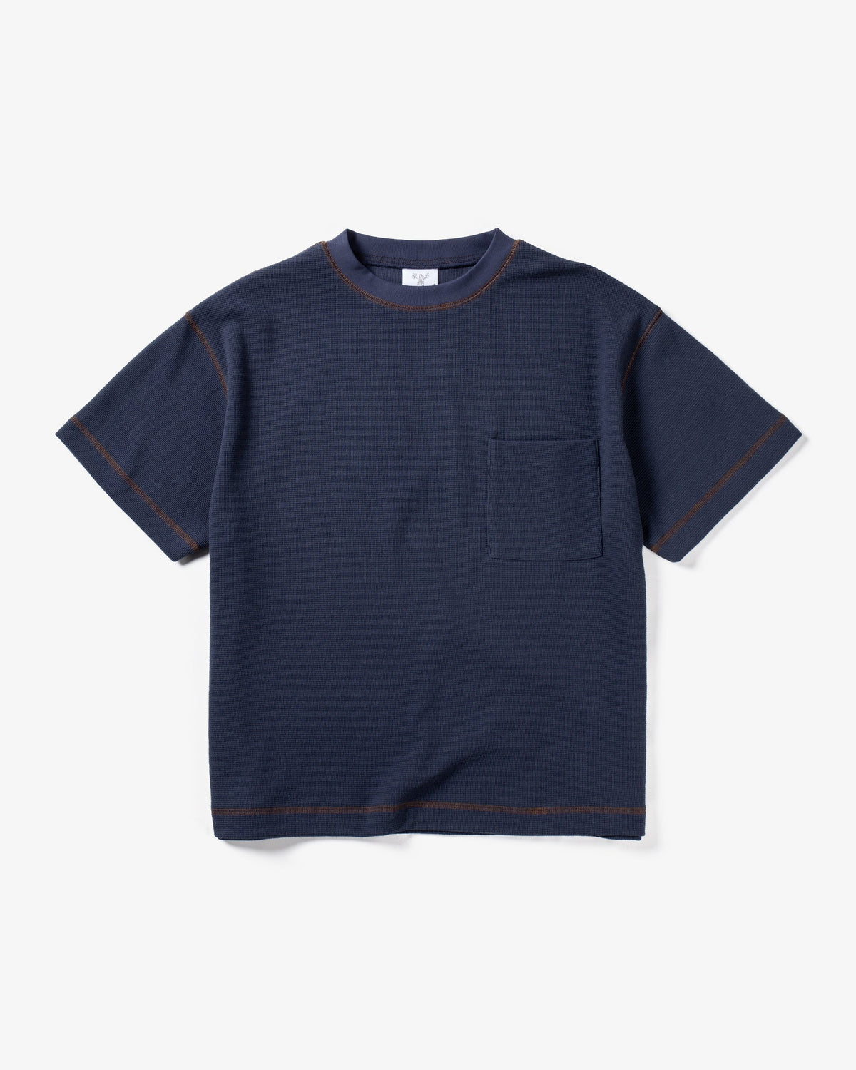 Candice Waffle Pocket Tee - Navy