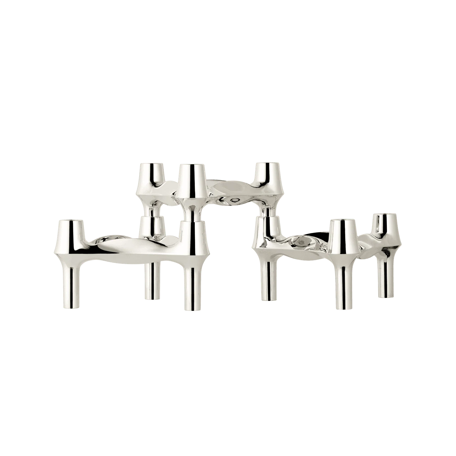 BMF Candle Holder, Chrome, Set of 3