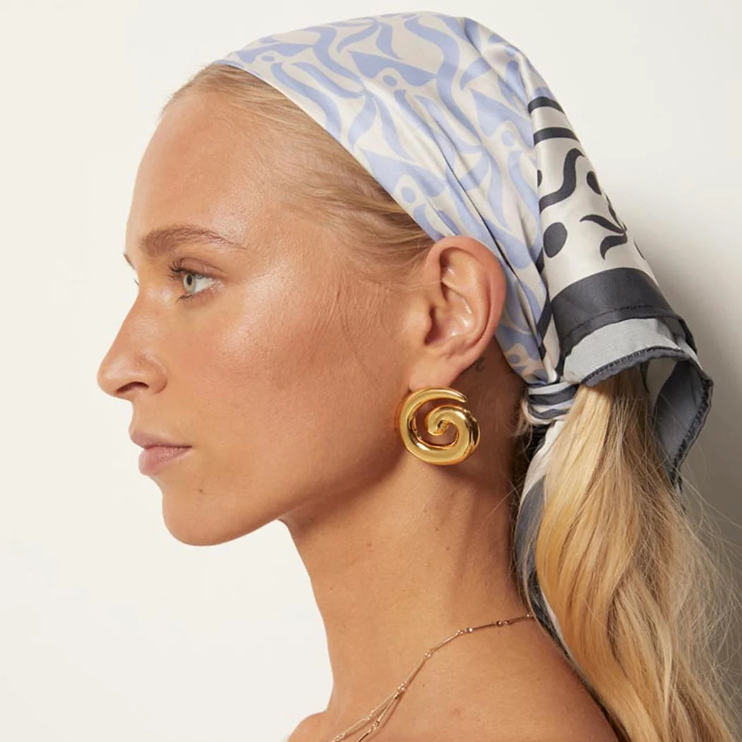 Briwok Swirl Earrings Gold