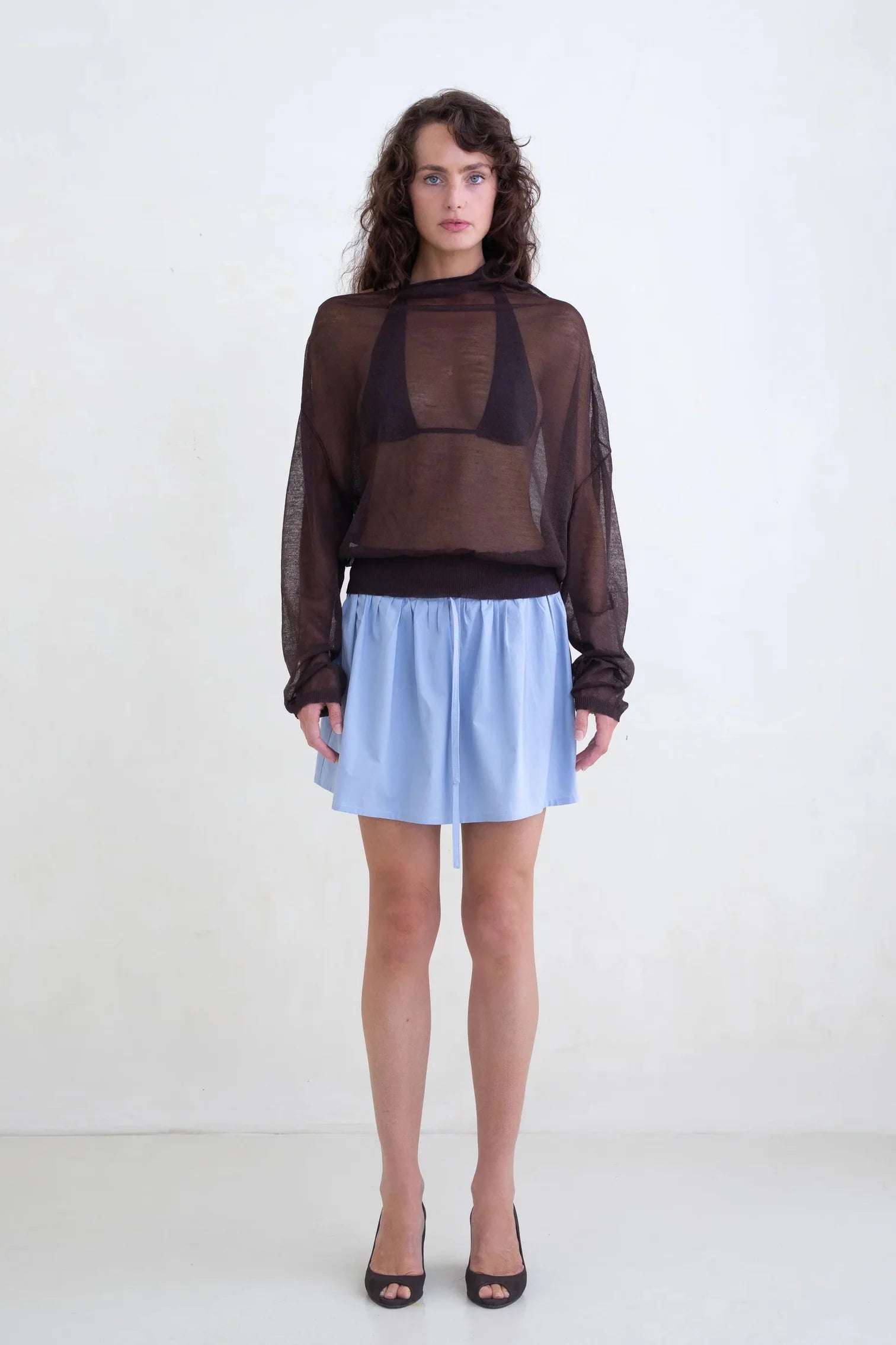 Bella Anna Rhea Mini Skirt Powder Blue